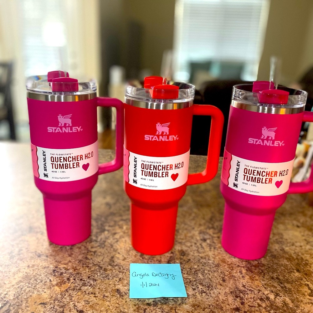 Target Exclusive Valentines Stanley 40oz 
2 Cosmo Pink and 1 Target Red